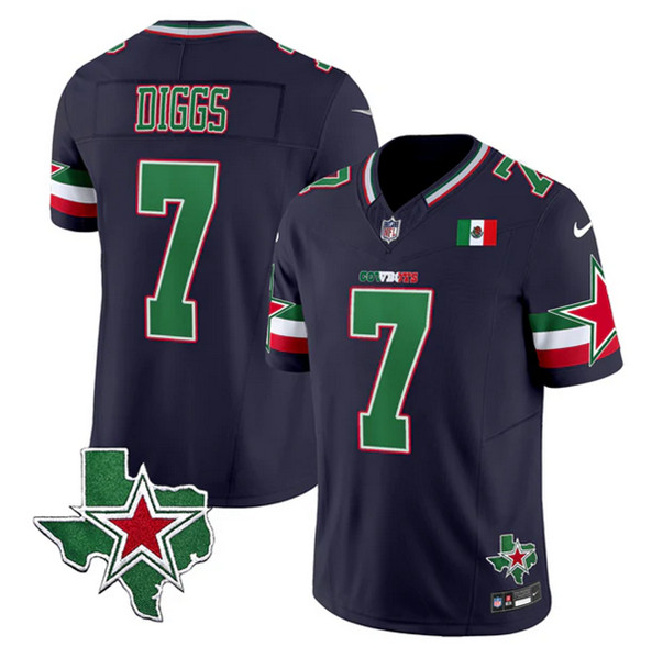 Men's Dallas Cowboys #7 Trevon Diggs 2024 Mexico Navy F.U.S.E. Stitched Football Jersey Men's Dallas Cowboys #7 Trevon Diggs 2024 Mexico Navy F.U.S.E. Stitched Football Jersey